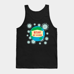 Stay at home coronavirus, covid-19, stay safe, protection, quarantine, safe, safety, self, isolation. Tank Top